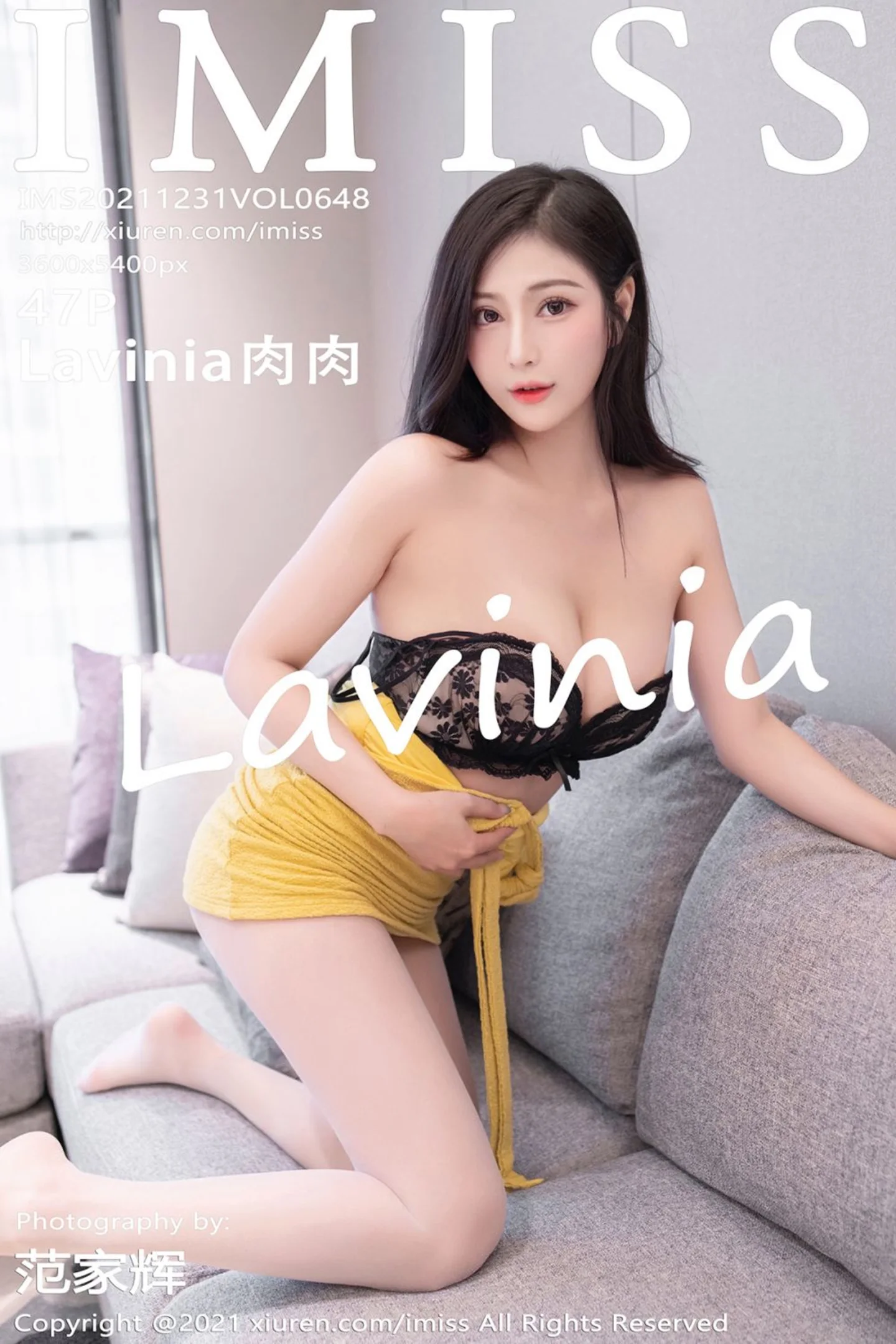[IMISS爱蜜社]Vol.648_气质女神Lavinia私房脱黄色短裙露性感内衣秀完美身材诱惑写真47P-秀人网 - XiuRen.Pro